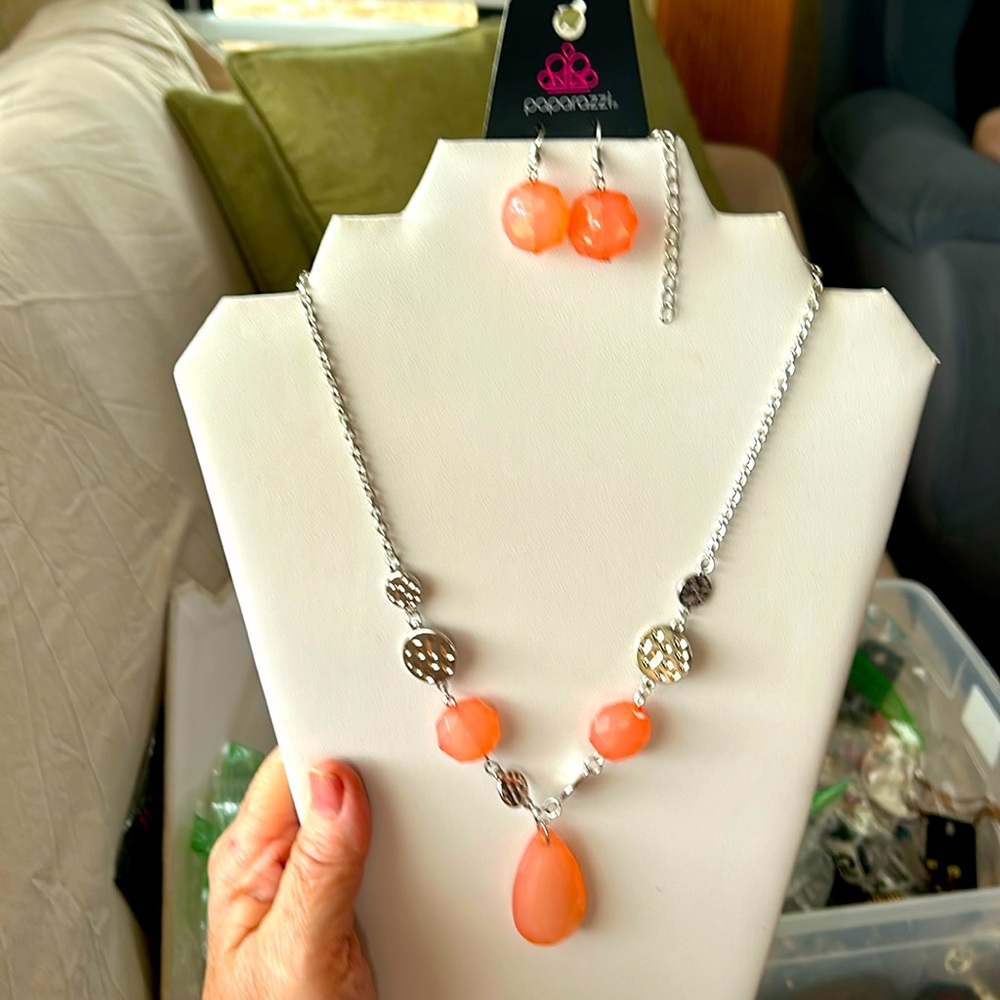Orange and silver short neck